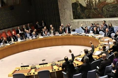 Các nước thành viên Hội đồng Bảo an Liên hợp quốc bỏ phiếu thông qua nghị quyết. (Ảnh: Khắc Hiếu/TTXVN) 