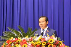 Tân Bí thư Tỉnh ủy Long An Nguyễn Văn Được. (Ảnh: Bùi Giang/TTXVN) 