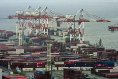 Gian hàng rau củ quả tại một siêu thị ở Tokyo, Nhật Bản. (Ảnh: Kyodo/TTXVN)