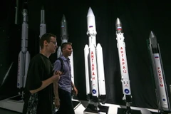 Tên lửa đẩy Angara trưng bày tại Diễn đàn Kỹ thuật-Quân sự Quốc tế Army-2023 ở Kubinka, ngoại ô Moskva, Nga, ngày 16/8/2022. (Ảnh: AFP/TTXVN)