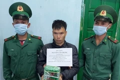 Đối tượng Nguyễn Văn Hùng bị lực lượng chức năng bắt giữ. (Ảnh: Cao Nguyên/TTXVN) 