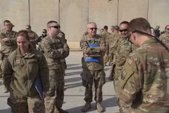 Binh sỹ Mỹ tại căn cứ không quân Kandahar, Afghanistan, ngày 23/1/2018. (Nguồn: AFP/TTXVN) 