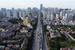 Một góc Hà Nội nhìn từ trên cao. (Ảnh: Huy Hùng/TTXVN)