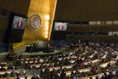 Toàn cảnh một phiên họp của Đại hội đồng Liên hợp quốc ở New York, Mỹ. (Ảnh: AFP/TTXVN) 