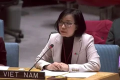 Đại sứ Nguyễn Phương Trà, Đại biện lâm thời Phái đoàn thường trực Việt Nam tại Liên hợp quốc, phát biểu tại sự kiện. (Ảnh: Vũ Hiếu/Vietnam+) 