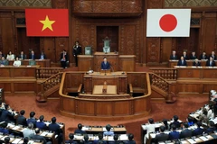 Chủ tịch nước Võ Văn Thưởng phát biểu trước Quốc hội Nhật Bản. (Ảnh: Thống Nhất/TTXVN)