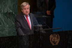 Tổng thư ký Liên hợp quốc Antonio Guterres phát biểu tại cuộc họp Đại hội đồng Liên hợp quốc ở New York, Mỹ, ngày 7/10/2022. (Ảnh: THX/ TTXVN) 