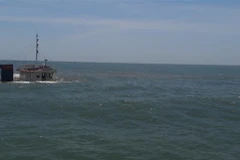 Tàu Thành Hưng 41 bị chìm ở khu vực biển Thanh Hóa-Nghệ An. (Ảnh: TTXVN) 