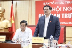 Ủy viên Bộ Chính trị, Trưởng ban Tổ chức Trung ương Phạm Minh Chính phát biểu tại Hội nghị. (Nguồn: xaydungdang.org.vn)