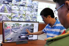 Hệ thống giám sát tại Trung tâm Chỉ huy. (Ảnh: Đoàn Mạnh Dương/TTXVN)