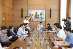 Đoàn Đại biểu Quốc hội các tỉnh Quảng Trị, Phú Thọ và Bình Dương thảo luận ở tổ. (Ảnh: Doãn Tấn/TTXVN)