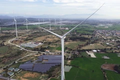 Một dự án điện gió tại huyện Ninh Phước, tỉnh Ninh Thuận. (Ảnh: Huy Hùng/TTXVN)