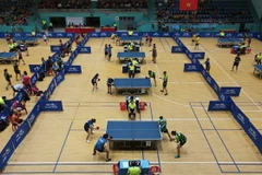 Thi đấu bóng bàn. (Ảnh minh họa. Nguồn: TTXVN)