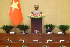 Phó Chủ tịch Quốc hội Nguyễn Khắc Định điều hành nội dung phiên họp. (Ảnh: Doãn Tấn/TTXVN)