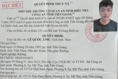 Quyết định truy nã của Cơ quan An ninh Điều tra. 