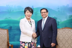 Thủ tướng Phạm Minh Chính tiếp Bộ trưởng Ngoại giao Nhật Bản Kamikawa Yoko. (Ảnh: Dương Giang/TTXVN)