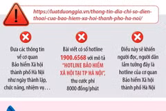 Cảnh báo giả mạo đường dây nóng của Bảo hiểm Xã hội thành phố Hà Nội. 