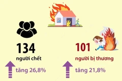 134 người thiệt mạng vì các vụ hỏa hoạn trong 10 tháng.