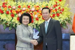 Chủ tịch nước Võ Văn Thưởng tiếp Chủ tịch Quốc hội Campuchia Samdech Khuon Sudary. (Ảnh: Thống Nhất/TTXVN)