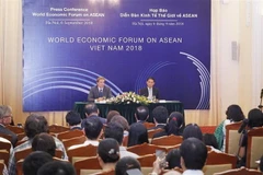 Quang cảnh buổi họp báo. (Ảnh: Lâm Khánh/TTXVN)