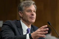 Giám đốc FBI Christopher Wray trong một phiên điều trần trước Ủy ban Tư pháp Thượng viện Mỹ ở Washington, DC. (Nguồn: EPA/TTXVN)