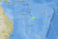Bản đồ vị trí xảy ra trận động đất. (Nguồn: earthquake.usgs.gov)