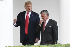 Tổng thống Mỹ Donald Trump và Quốc vương Abdullah II của Jordan trong cuộc gặp hồi tháng 6. (Nguồn: Getty Images)