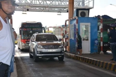 BOT Sóc Trăng nhiều lần xả trạm, không thu phí trong ngày 9/1. (Ảnh: Hoài Thu/TTXVN)