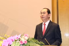 Chủ tịch nước Trần Đại Quang phát biểu chào mừng. (Ảnh: Trọng Đức/TTXVN)