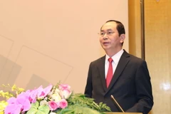 Chủ tịch nước Trần Đại Quang phát biểu chào mừng. (Ảnh: Trọng Đức/TTXVN)