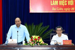 Thủ tướng Nguyễn Xuân Phúc phát biểu chỉ đạo tại buổi làm việc. (Ảnh: Thống Nhất/TTXVN)