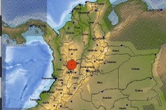 Khu vực xảy ra động đất. (Nguồn: Cơ quan địa chất Colombia)