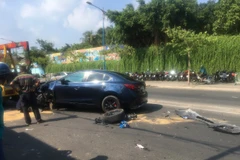 Hiện trường vụ tai nạn. (Ảnh: Mạnh Linh/Vietnam+)