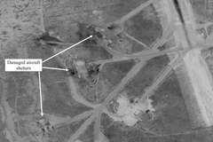 Vị trí căn cứ quân sự Shayrat qua ảnh chụp vệ tinh. (Nguồn: EPA)