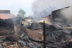 Hiện trường vụ cháy. (Ảnh: Phan Sáu/TTXVN)