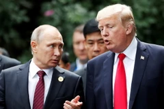 Tổng thống Nga Vladimir Putin và người đồng cấp Mỹ Donald Trump. (Nguồn: independent.co.uk)