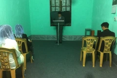 Một buổi truyền đạo trái phép của Hội thánh Đức Chúa trời tại huyện Như Thanh, Thanh Hóa. (Nguồn: TTXVN phát)