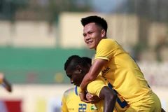 Niềm vui của các cầu thủ Sông Lam Nghệ An. (Nguồn: AFC)