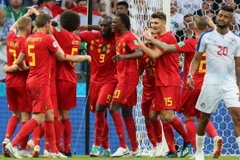 Các tuyển thủ Bỉ mừng chiến thắng trước Panama trong trận đấu bảng G tại World Cup 2018. (Nguồn: THX/TTXVN)