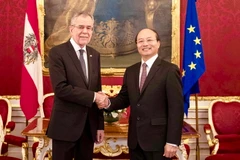 Tổng thống Cộng hòa Áo Alexander Van der Bellen tiếp Đại sứ Lê Dũng sau lễ trình Quốc thư. (Nguồn: Đại sứ quán Việt Nam tại Áo)