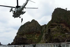 Cuộc tập trận của Hàn Quốc trên quần đảo tranh chấp Dokdo tháng 10/2013. (Nguồn: Yonhap/TTXVN)