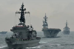 Tàu chiến của Lực lượng phòng vệ bờ biển Nhật Bản. (Nguồn: AFP/TTXVN)