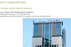 Trang web của công ty Trách nhiệm hữu hạn Thương mại Vision Việt Nam. (Ảnh: visionvietnam.vn)