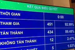 Quốc hội bỏ phiếu thông qua Nghị quyết điều chỉnh kế hoạch đầu tư công trung hạn giai đoạn 2016-2020, (Ảnh: Đức Duy/Vietnam+)