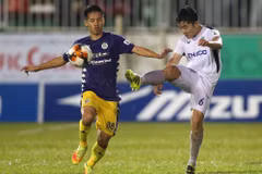 Hoàng Anh Gia Lai thua Hà NộI FC ở cả hai lần đối đầu vào mùa giải trước. (Ảnh: VPF) 
