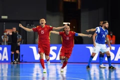 Khổng Đình Hùng ghi bàn thắng duy nhất cho đội tuyển Việt Nam trước Brazil. (Ảnh: Getty Images) 