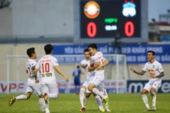 Hoàng Anh Gia Lai đã bất bại 10 trận liên tiếp tại V-League 2021. (Ảnh: PV/Vietnam+)