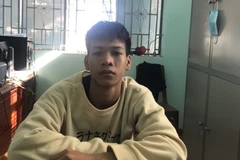 Đối tượng Thành tại cơ quan công an. (Ảnh: TTXVN phát)