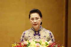 Chủ tịch Quốc hội Nguyễn Thị Kim Ngân phát biểu khai mạc Kỳ họp thứ 11, Quốc hội khóa XIV. (Ảnh: Phương Hoa/TTXVN)