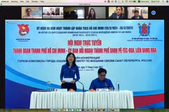 Chị Phan Thị Thanh Phương, Bí thư Thành đoàn, Chủ tịch Hội Sinh viên Việt Nam Thành phố Hồ Chí Minh phát biểu. (Ảnh: Hồng Quân/TTXVN)